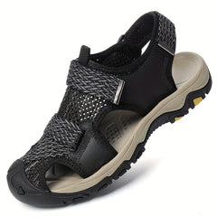 Men's Lightweight Non Slip Hook And Loop Sandals Quick Drying Comfy Beach Shoes