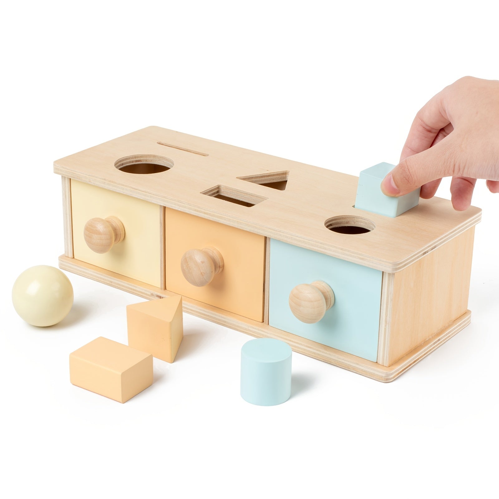 Wooden Shape Sorting & Stacking Toy for Toddlers