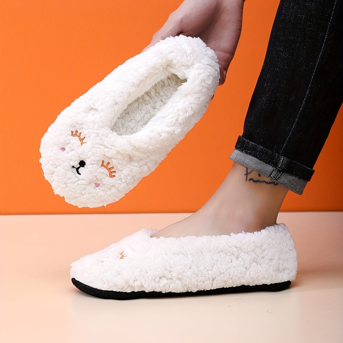 Men's Cartoon Cozy House Slippers Anti-skid Indoor Winter Shoes