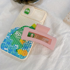 Pink Matte Square Hair Claw Clip Non Slip Strong Hold Grip Hair Jaw Clip