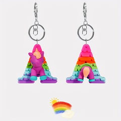 Unicorn Alphabet Keychain LGBTQ Pride Animal Key Ring Purse Bag Ornament