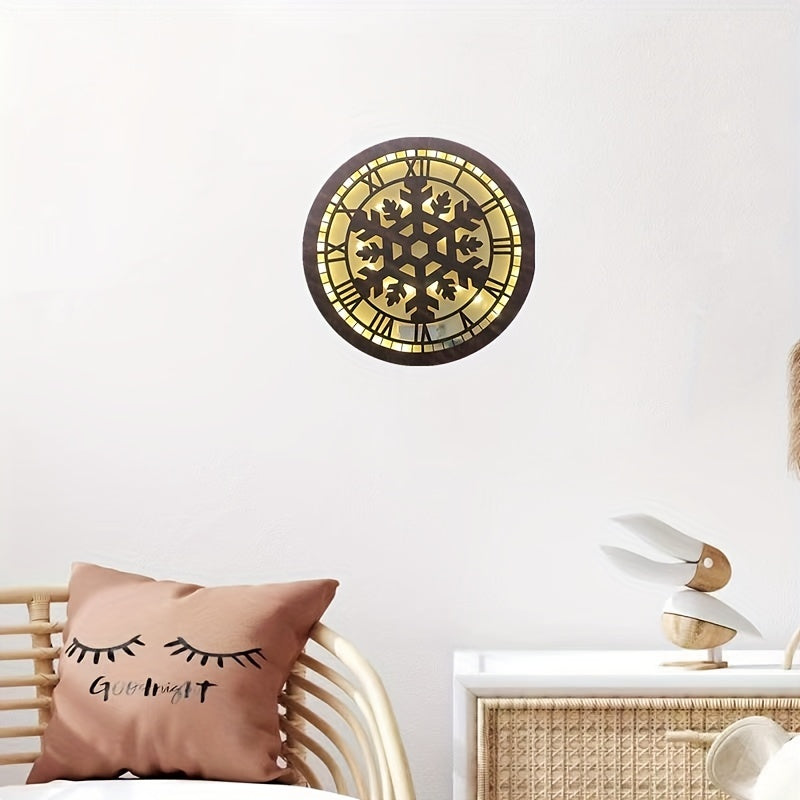 LED Lamp Carving Fairy Tale Story Shape Retro Wooden Hanging Plate