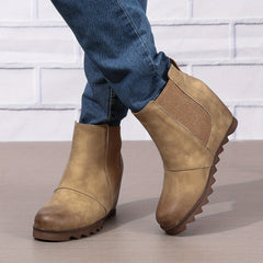 Women's Retro Chelsea Ankle Boots Slip On Short Boots