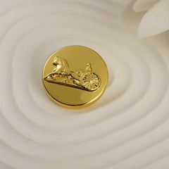10Pcs Golden Metal Carriage Buttons For Coat, Suit, Hand Sewn