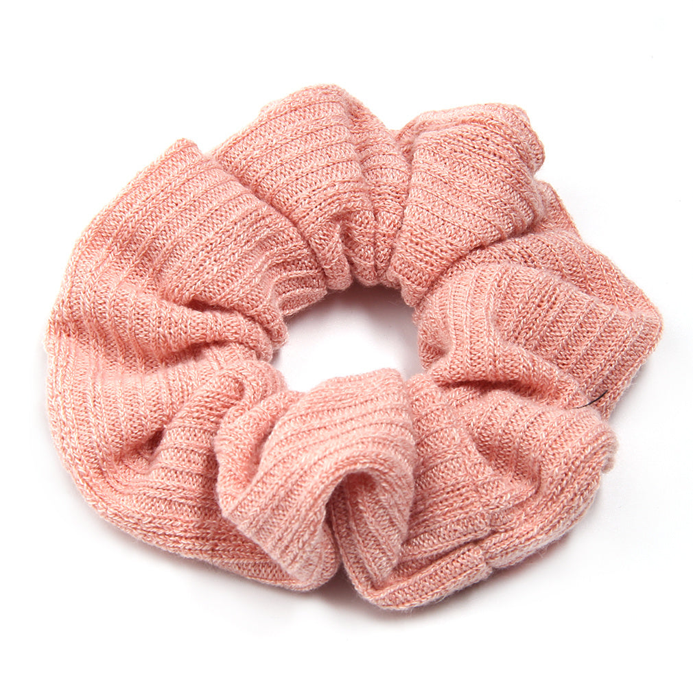 Knit Solid Elastic Scrunchie For Women Girls Sleep Soft Sc...