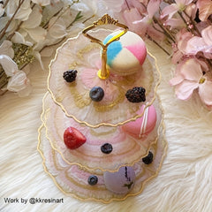 Resin Silica Gel Casting Mold for 3-Layer Cupcake Macaroon Display Rack