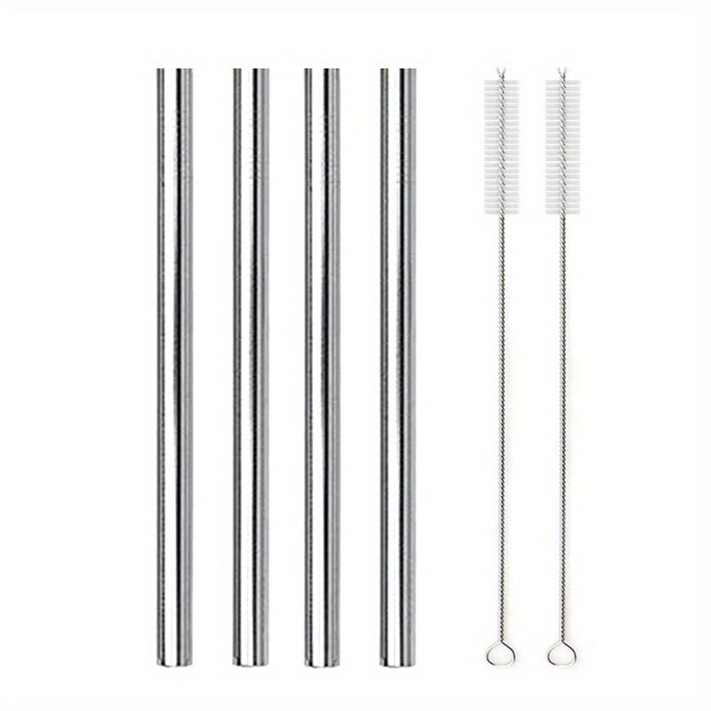 304 Stainless Steel Milk Tea Straw Set 12mm Straight Reusable Durable