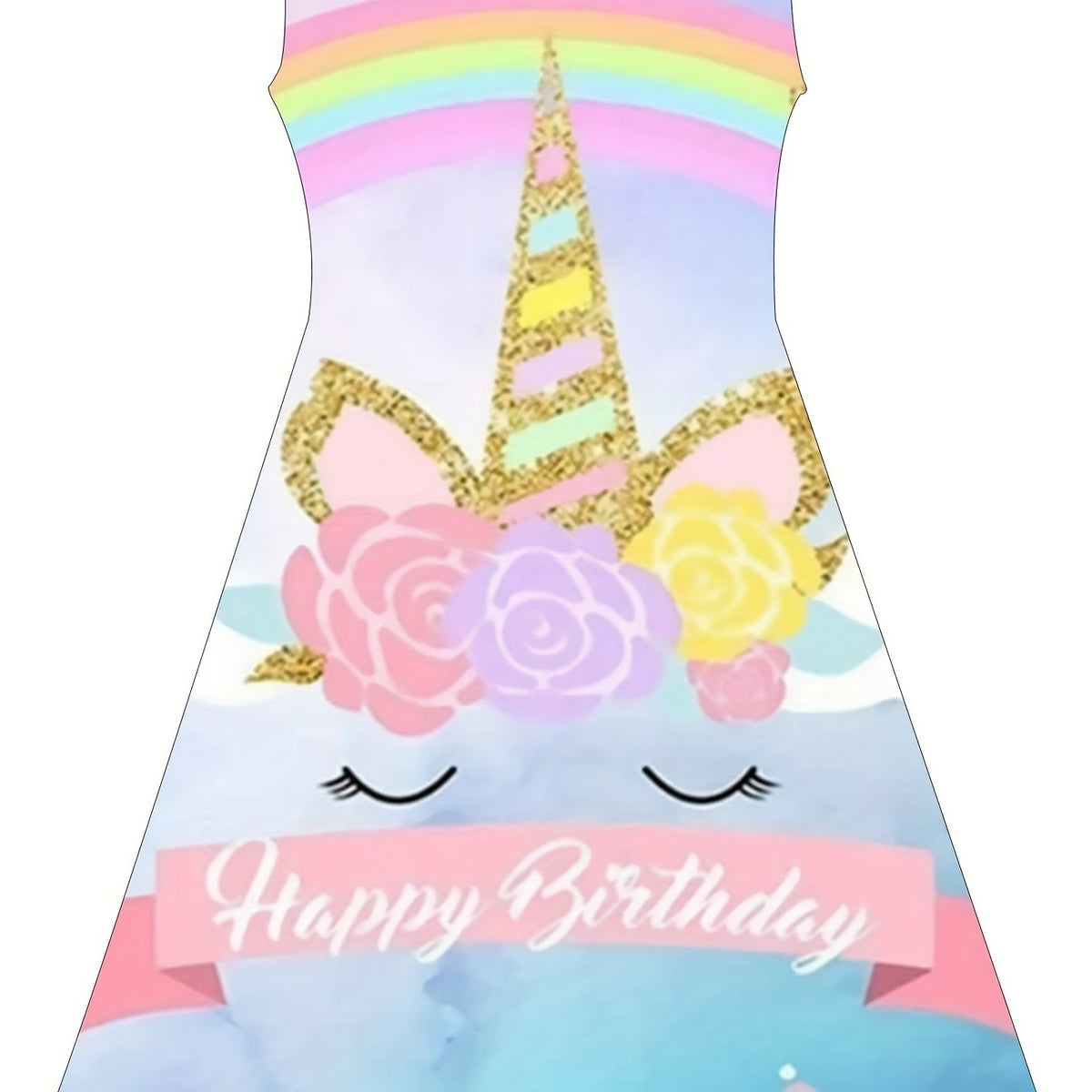 Girls Unicorn Costume Halloween Party Princess Dress