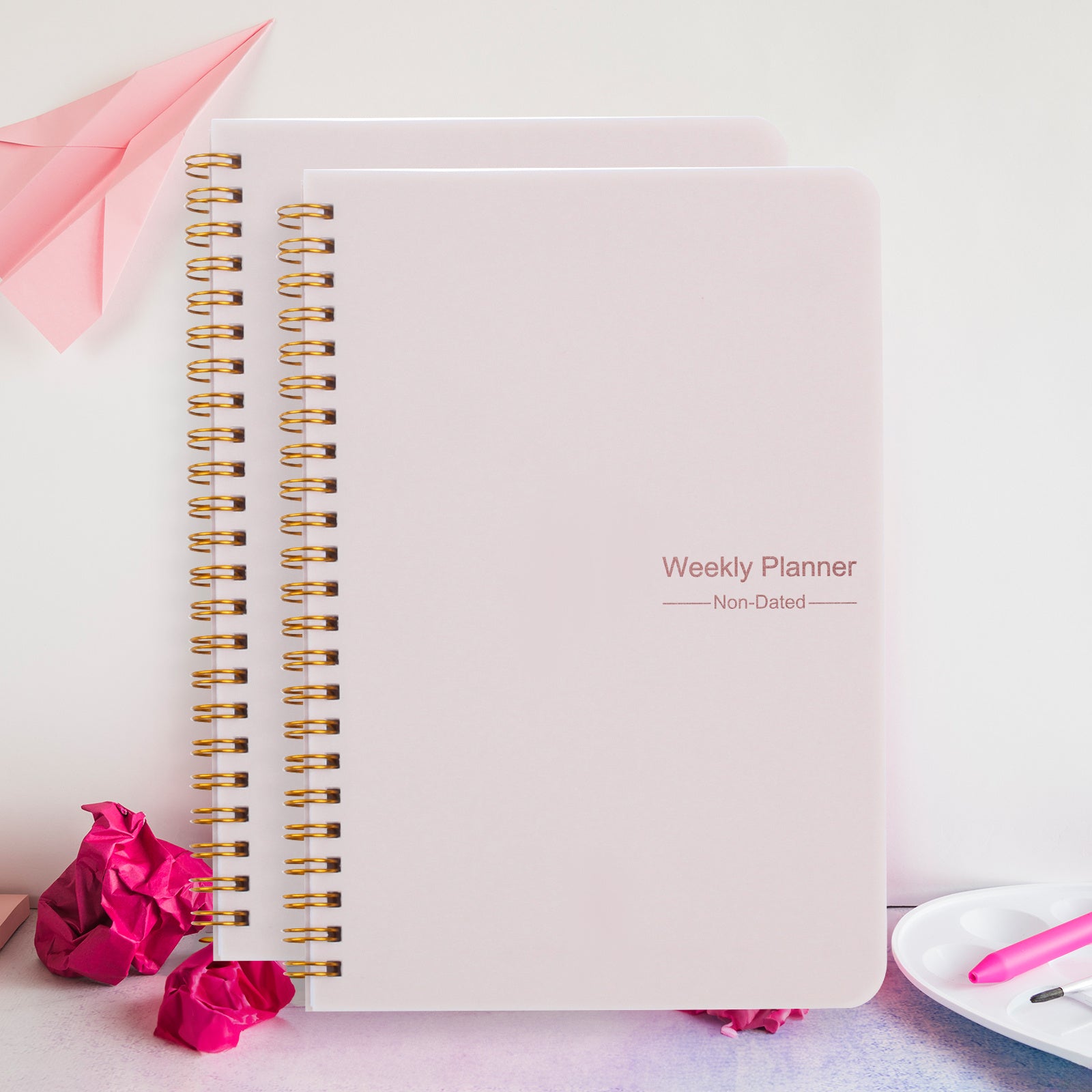 BUBU 2pc Weekly Planner Notebook Set Undated Planner & Habit Cultivator