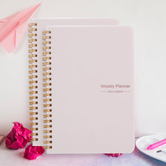 BUBU 2pc Weekly Planner Notebook Set Undated Planner & Habit Cultivator
