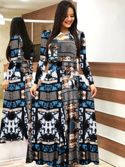  Rose Print Cut Out Maxi Dress
