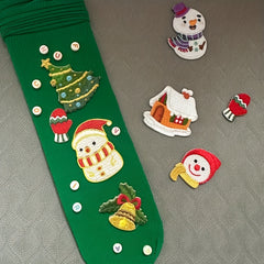 Delicate Snowman Christmas Tree Embroidery Stickers