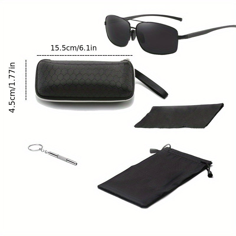Men's Vintage Square Frame Polarized Sunglasses for Outdoor Cycling