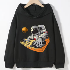Astronaut DJ Print Boys Hooded Sweatshirt