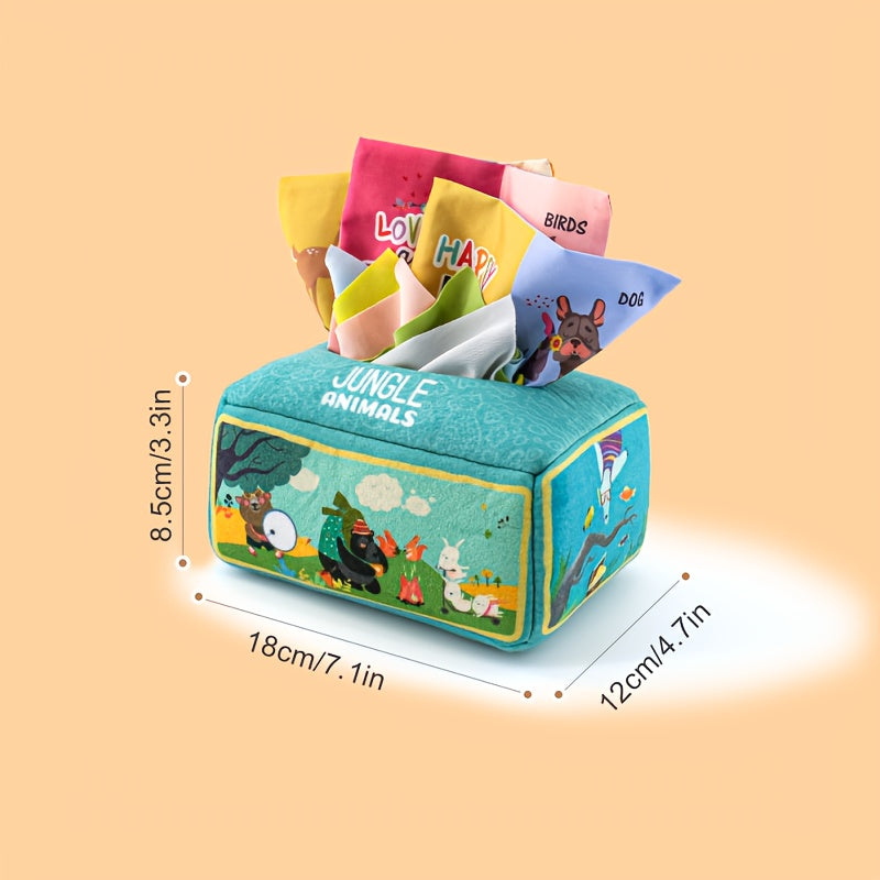 Jungle Animals Tissue Box Toy for Toddlers