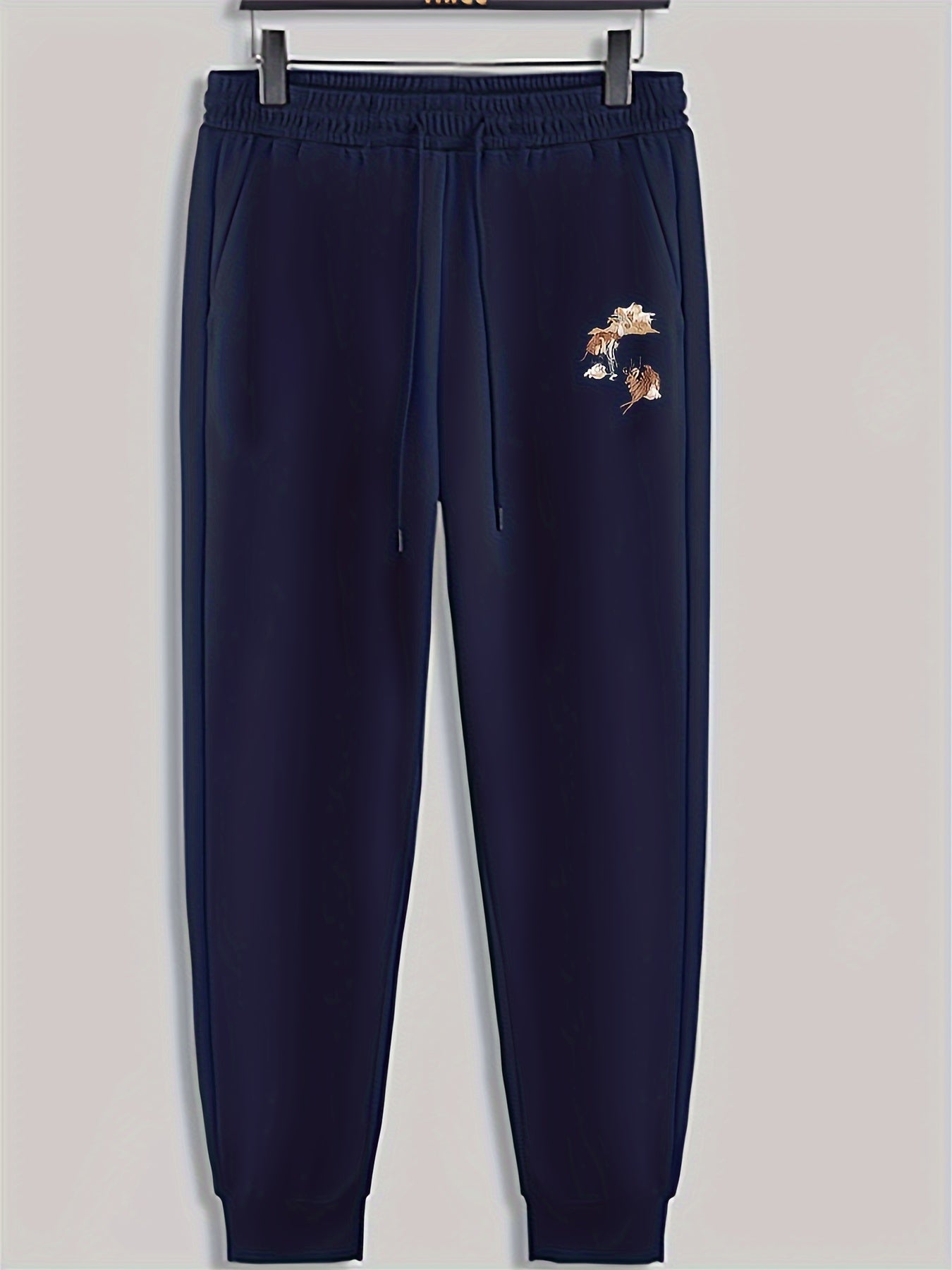 Mountain Print Men's Drawstring Sweatpants for Spring Autumn