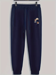 Mountain Print Men's Drawstring Sweatpants for Spring Autumn