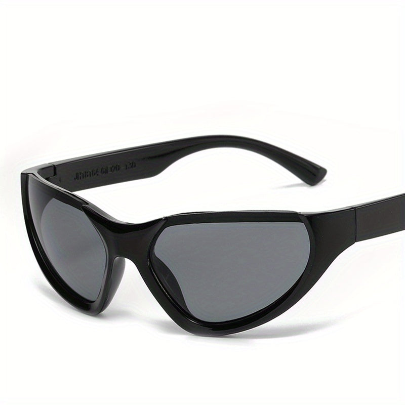 Y2K Wrap Around Sunglasses Futuristic Mirror Lens Glasses UV400
