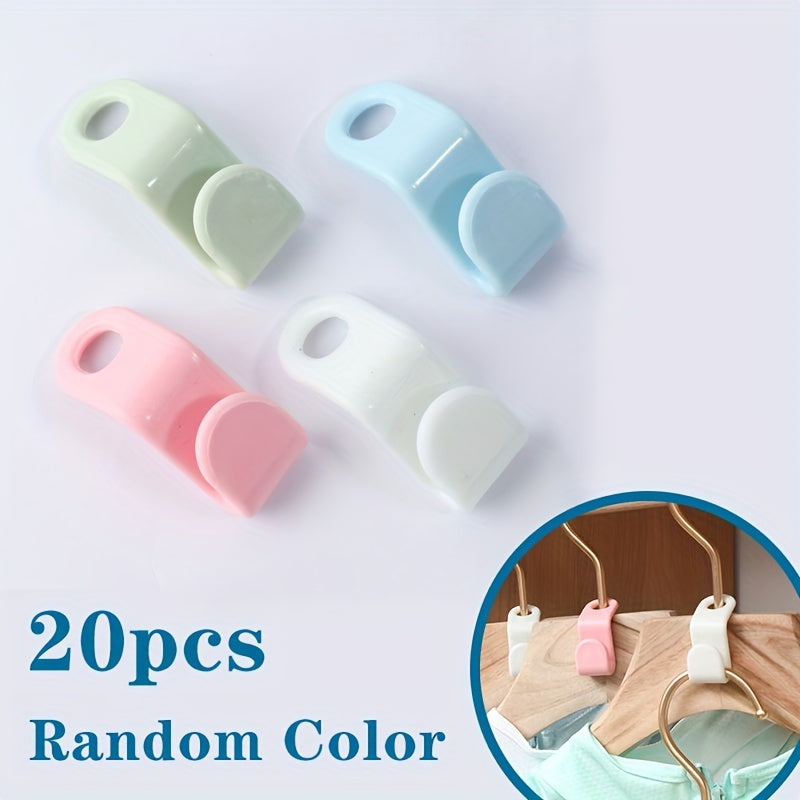 20pcs Heavy Duty Cascading Hanger Extension Hooks with Plastic Hanger Connectors