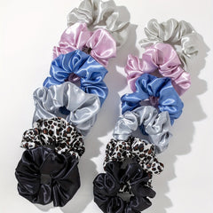 12pcs Mixed Satin Hair Tie Elastic Scrunchie Hair Rope Accessory