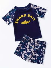 Boys Shark Bait Swim Set Trunks & Tops for Beach Vacation