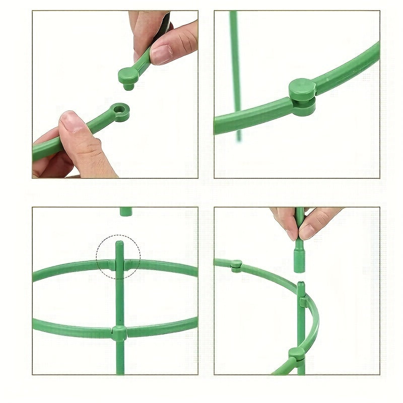 12pcs Plant Support Stakes Half Round Plant Cage Holder Flower Pot Climbing Trel