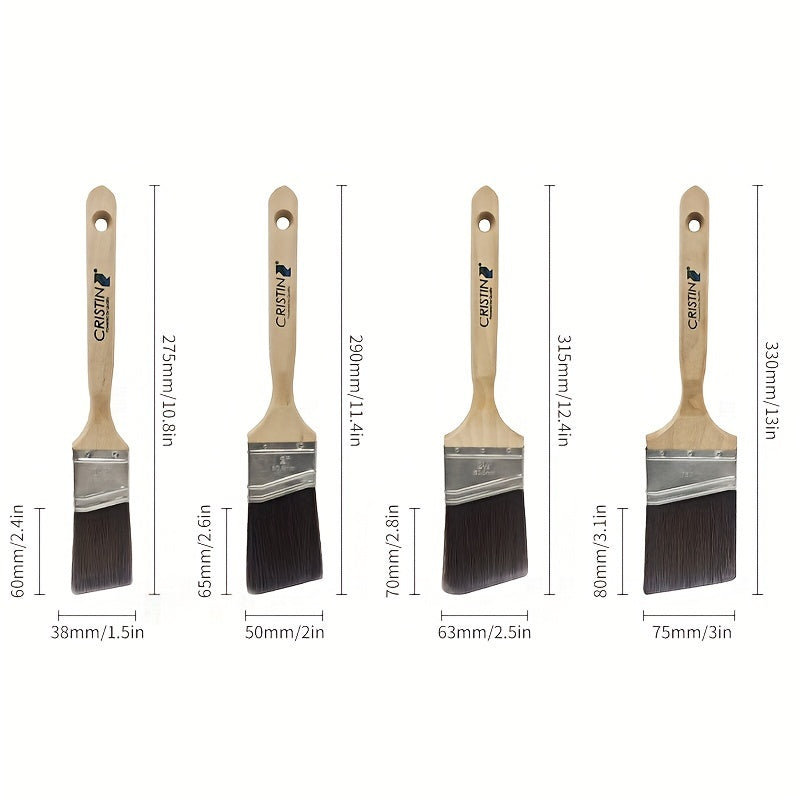 Synthetic Long Handled Angled Paintbrush Easy To Clean
