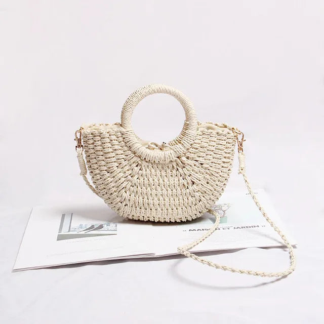 Woven Crossbody Straw Bag Summer Beach Vacation Bag