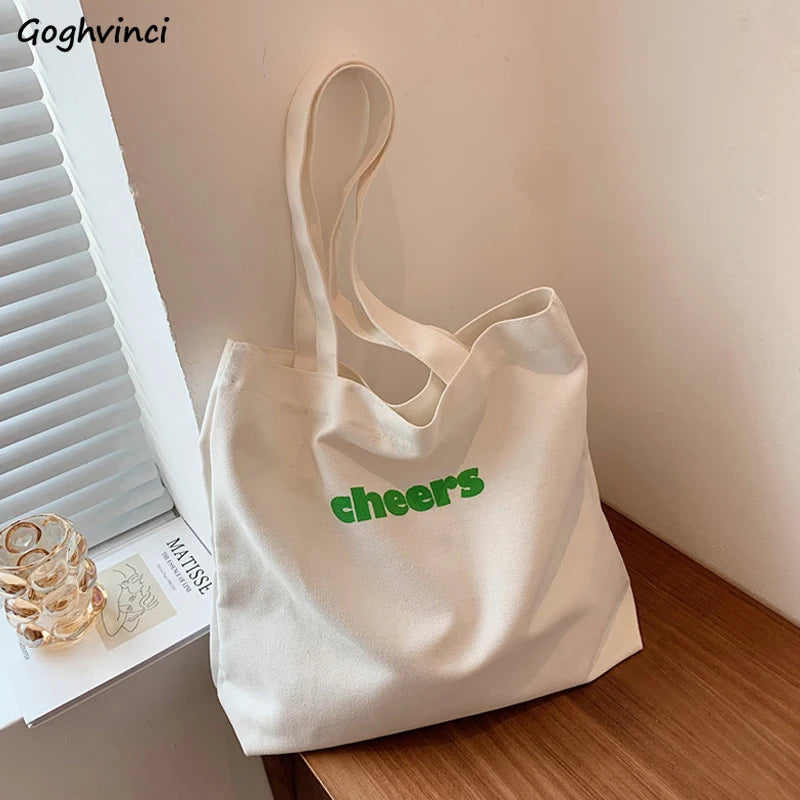 7 Colors Shoulder Bags Women Letter Style Large Capacity Canvas
