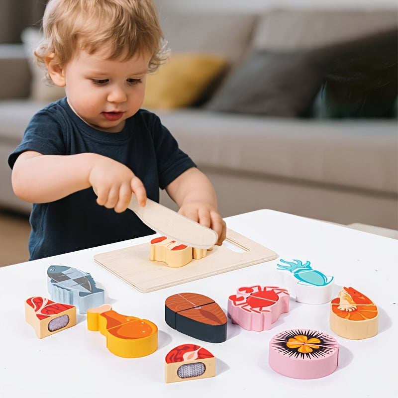 Wooden Pretend Food Fruit Cutting Kitchen Toy
