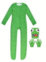Kid's Halloween Cosplay Jumpsuit & Mask Cartoon Character Dress Up Costume