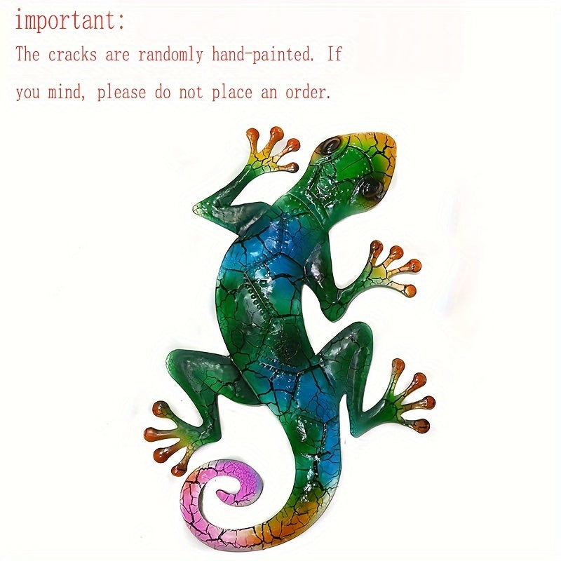Iron Art Lizard Metal Ornament for Outdoor Decor