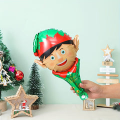 10pcs Christmas Hand Balloons Santa Claus Snowman Elk Gingerbread Man Decoration