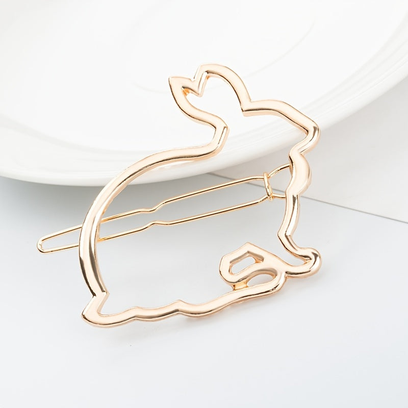 Metal Rabbit Bunny Hair Clip Easter Hair Accessory
