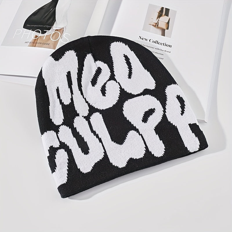 Men's Letter Jacquard Knit Beanie Hat
