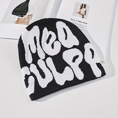 Men's Letter Jacquard Knit Beanie Hat