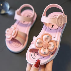 Flower Open Toe Sandals for Baby Girls Non-Slip All Seasons