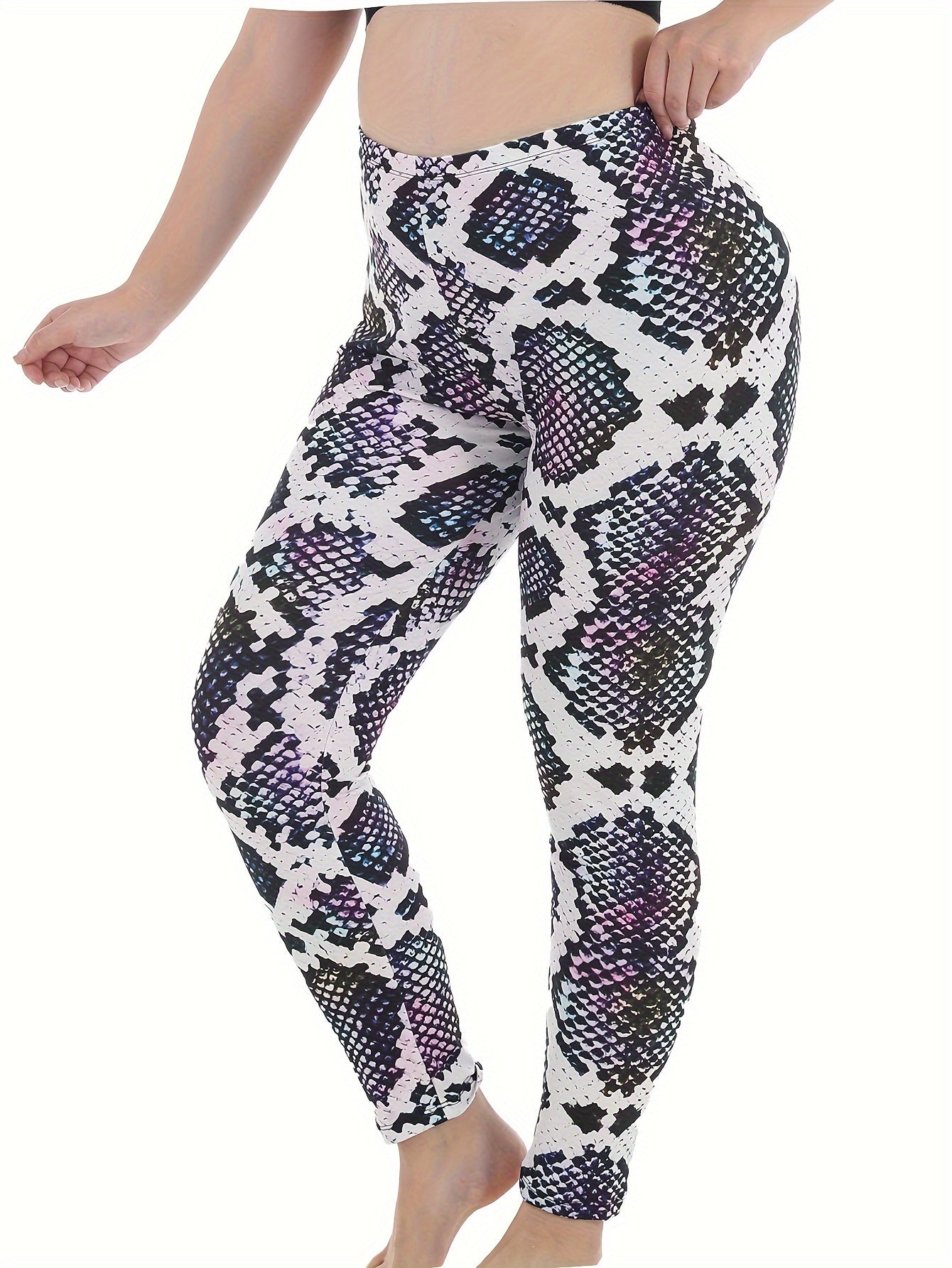  Snake Skin Print High Stretch Fitness Leggings