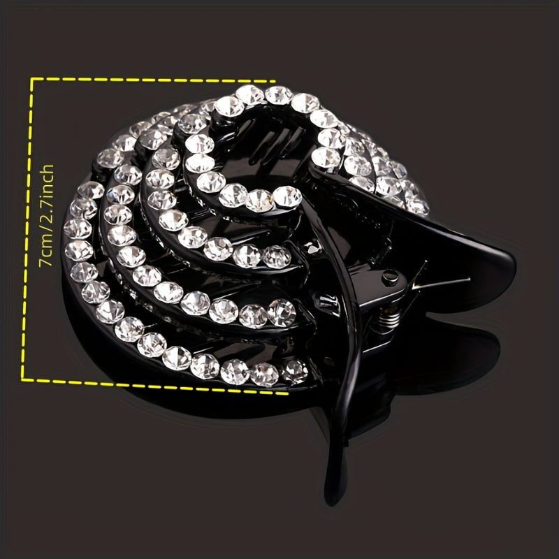 Vintage Rhinestone Hair Claw Glitter Ponytail Holder Hair Clip