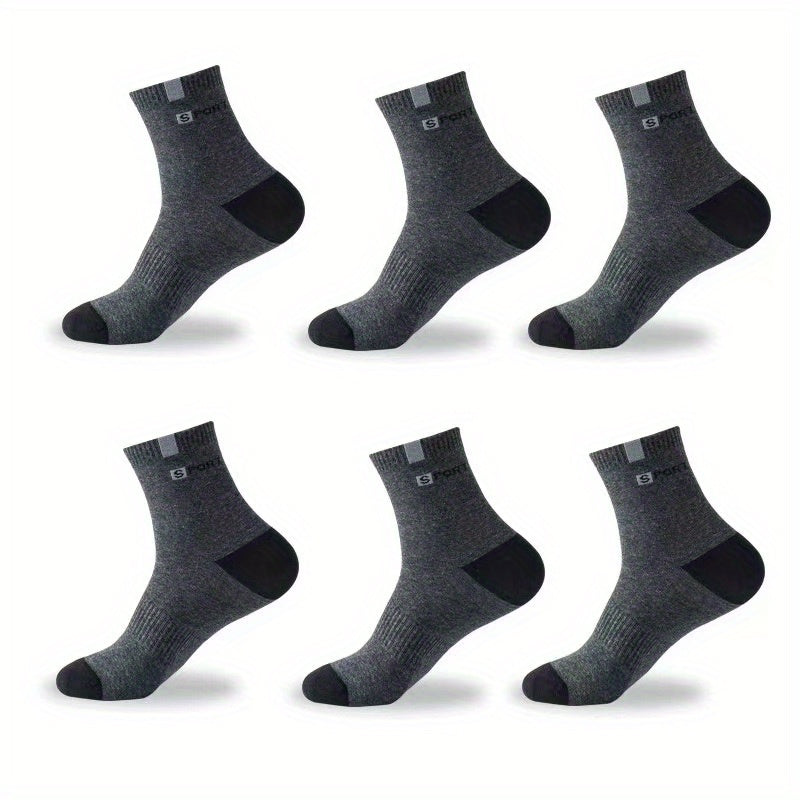 Men's Outdoor Breathable Mid Tube Socks for Running Cycling Basketball