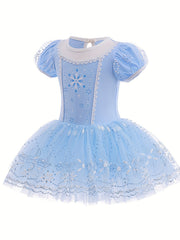 Snow Flake Tulle Tutu Ballet Dance Dress Leotard