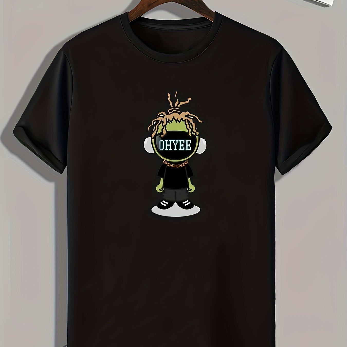 Cartoon Pattern Print Men's Sports T-shirt Graphic Tee