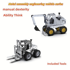 234pcs Metal Model Construction Toys DIY Excavators Forklift Puzzle