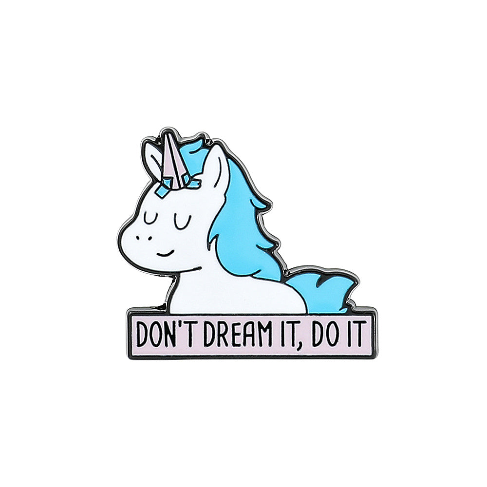 Creative Unicorn Brooch Set Children's Rainbow Accessory