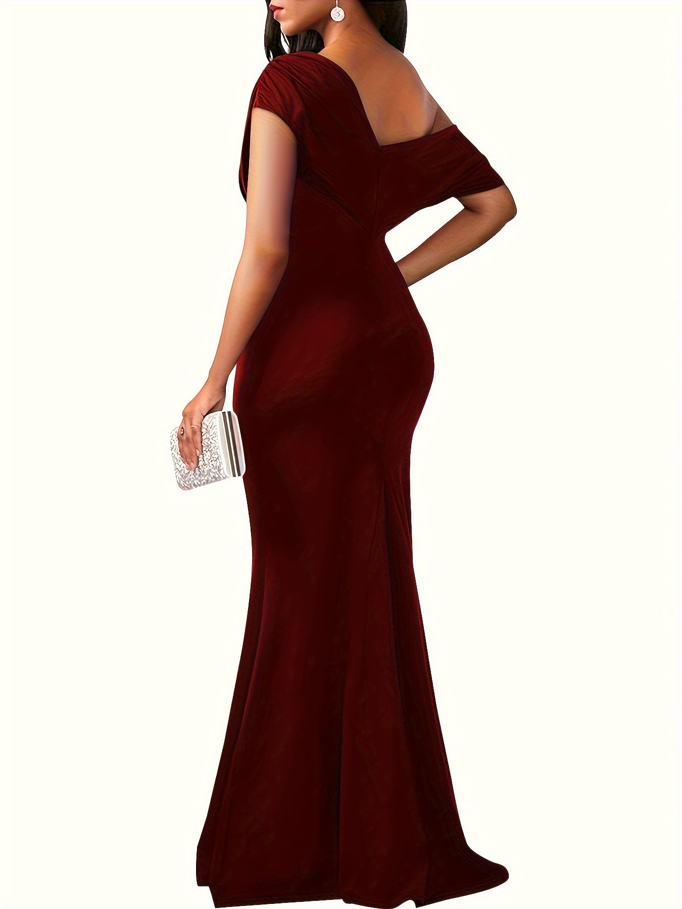  One Shoulder Mermaid Maxi Formal Dress