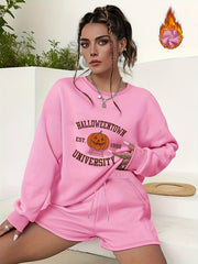  Women's Graphic Print Sweatshirt & Shorts Set