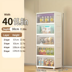 Plastic Storage Cabinet w/ Doors & Lids Easy Assembly Stackable Storage Bin
