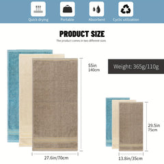2pcs Embroidered Towel Set, Soft & Absorbent, Family & Bathroom Decor