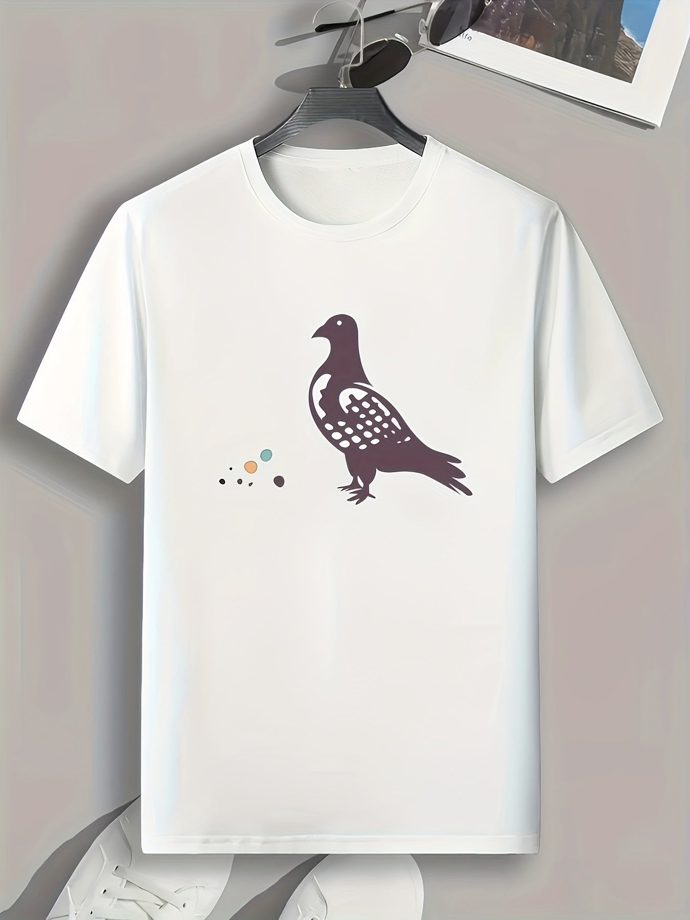 Bird Print Men's Graphic T-shirt for Summer