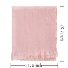 Winter Warm Solid Scarf Tassel Trim Women Cold Weather Scarf